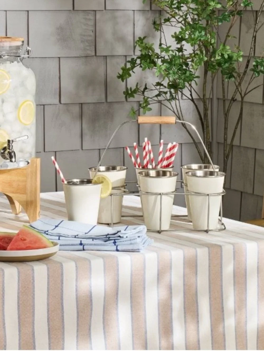 New! Metal and Rubberwood Caddy Color: Sour Cream - Hearth & Hand™ with Magnolia